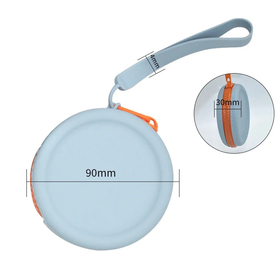 Porta-snack in silicone: 9 cm di diametro, 3 cm di spessore